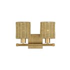 Livex Lighting 13702-48 Weavington 2-lumières 40W Feuille d'or antique Lampe de salle de bain