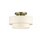 Livex Lighting 41944-01 Manorwood 3-lumières 40W Laiton antique Plafonnier Semi Encastré