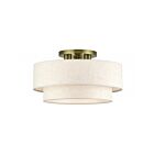 Livex Lighting 41945-01 Manorwood 3-lumières 40W Laiton antique Plafonnier Semi Encastré