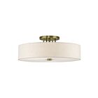 Livex Lighting 45848-01 Monroe 6-lumières 60W Laiton antique Plafonnier Semi Encastré