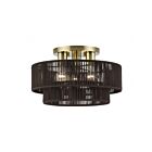 Livex Lighting 49133-01 Acordia 3-lumières 40W Laiton antique Plafonnier Semi Encastré