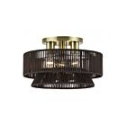 Livex Lighting 49146-01 Florell 3-lumières 40W Laiton antique Plafonnier Semi Encastré