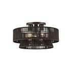 Livex Lighting 49147-92 Florell 3-lumières 40W Laiton antique Plafonnier Semi Encastré