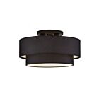 Livex Lighting 50267-04 Bainbridge 3-lumières 40W Noir Plafonnier Semi Encastré