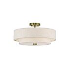 Livex Lighting 51085-01 Monroe 4-lumières 60W Laiton antique Plafonnier Semi Encastré