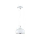 Livex Lighting 51513-03 Domma 1-lumière 60W Blanc et touches de nickel brossé Suspendu