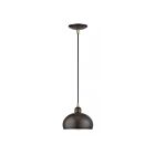 Livex Lighting 51513-92 Domma 1-lumière 60W Bronze anglais et touches de laiton antique Suspendu