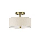 Livex Lighting 52133-01 Monroe 2-lumières 40W Laiton antique Plafonnier Semi Encastré