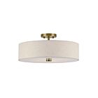 Livex Lighting 52136-01 Monroe 4-lumières 60W Laiton antique Plafonnier Semi Encastré