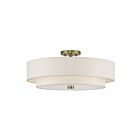 Livex Lighting 52139-01 Monroe 5-lumières 60W Laiton antique Plafonnier Semi Encastré