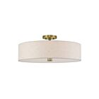 Livex Lighting 52141-01 Monroe 5-lumières 60W Laiton antique Plafonnier Semi Encastré