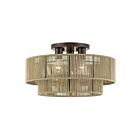 Livex Lighting 53144-92 Acordia 3-lumières 40W Bronze anglais Plafonnier Semi Encastré