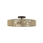 Livex Lighting 53177-92 Goldiemesh 4-lumières 40W Bronze anglais Plafonnier Semi Encastré