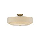 Livex Lighting 58856-48 Bellingham 5-lumières 60W Feuille d'or antique Plafonnier Semi Encastré