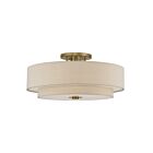 Livex Lighting 58857-48 Bellingham 6-lumières 60W Feuille d'or antique Plafonnier Semi Encastré