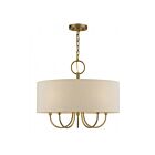 Livex Lighting 58865-48 Bellingham 5-lumières 60W Feuille d'or antique Suspendu
