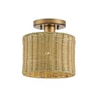 Livex Lighting 60045-48 Weavington 1-lumière 40W Feuille d'or antique Plafonnier Semi Encastré
