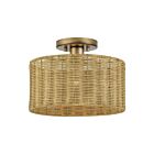 Livex Lighting 60046-48 Weavington 1-lumière 40W Feuille d'or antique Plafonnier Semi Encastré