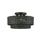 Livex Lighting 60110-04 Weavington 3-lumières 40W Noir Plafonnier Semi Encastré