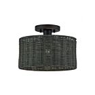 Livex Lighting 60117-04 Weavington 1-lumière 40W Noir Plafonnier Semi Encastré