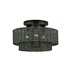 Livex Lighting 60118-04 Weavington 3-lumières 40W Noir Plafonnier Semi Encastré
