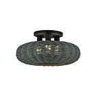 Livex Lighting 60158-04 Deluna 3-lumières 40W Noir Plafonnier Semi Encastré