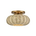 Livex Lighting 60207-48 Summervine 3-lumières 40W Feuille d'or antique Plafonnier Semi Encastré