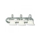 Livex Lighting 1003-95 Belmont 3-Lumières 300W Nickel brossé avec insert en chrome poli Luminaire de vanité