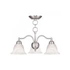 Livex Lighting 1343-91 Essex 3-lumières 300W Nickel brossé Convertible Plafonnier semi encastré ou Lustre