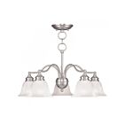 Livex Lighting 1346-91 Essex 5-lumières 500W Nickel brossé Convertible Plafonnier semi encastré ou Lustre