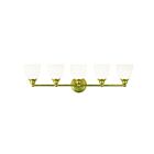 Livex Lighting 13665-02 Somerville 5-Lights 500W Laiton poli Luminaire de vanité