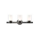 Livex Lighting 1543-46 Manhattan 3-Lights 180W Chrome noir poli Luminaire de vanité