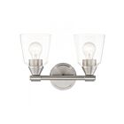 Livex Lighting 16782-91 Catania 2-Lights 120W Nickel brossé Luminaire de vanité