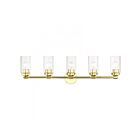Livex Lighting 18085-02 Whittier 5-Lights 300W Laiton poli Luminaire de vanité