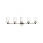 Livex Lighting 18085-91 Whittier 5-Lights 300W Nickel brossé Luminaire de vanité