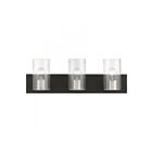 Livex Lighting 18473-04 Zurich 3-Lights 300W Noir avec accents en nickel brossé Luminaire de vanité