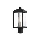 Livex Lighting Nyack 20590-04 1-Lumière 100W Noir avec cluster en nickel brossé Lanterne de poteau extérieure