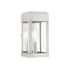 Livex Lighting 21231-91 York 1-lumière 60W Nickel brossé Lanterne murale d'extérieur