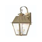 Livex Lighting 2165-01 2-lumières 120W Laiton antique Lanterne murale d'extérieur