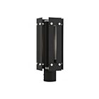 Livex Lighting Utrecht 21774-04 1-Lumière 100W Noir avec accents de nickel brossé Lanterne de poteau extérieure