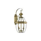 Livex Lighting 2251-01 2-lumières 120W Laiton antique Lanterne murale d'extérieur