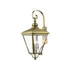 Livex Lighting 27374-01 4-lumières 240W Laiton antique et nickel brossé Lanterne murale d'extérieur