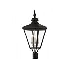 Livex Lighting 27375-04 3-lumières 180W Noir et nickel brossé Lanterne de poteau extérieure