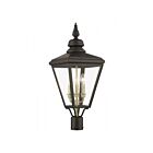 Livex Lighting 27375-07 3-lumières 180W Bronze et laiton antique Lanterne de poteau extérieure