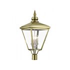 Livex Lighting 27376-01 4-lumières 240W Laiton antique et nickel brossé Lanterne de poteau extérieure