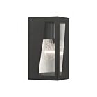 Livex Lighting 28931-04 1-lumière 60W Noir et nickel brossé inoxydable Lanterne murale d'extérieur