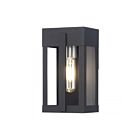 Livex Lighting 28961-04 1-lumière 60W Noir et nickel brossé Lanterne murale d'extérieur