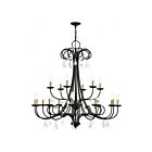 Livex Lighting 40870-04 Daphne 18-lumières 720W Noir avec accents en laiton antique Lustre