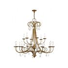Livex Lighting 40870-48 Daphne 18-lumières 720W Feuille d'or antique Lustre
