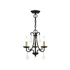 Livex Lighting 40873-05 Daphne 3-lumières 180W Noir avec accents en laiton antique Lustre